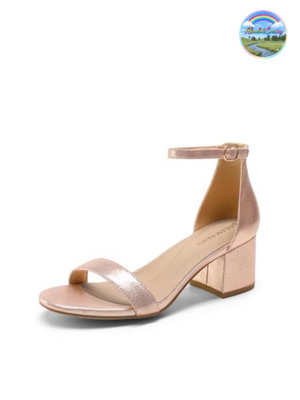 Women's Comfort Low Block Heel Sandals Ankle Strap Faux Leather Cushioned